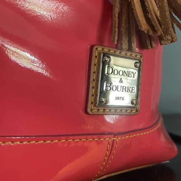 Dooney & Bourke Pink Tasha Patent Leather Drawstring Bucket Bag - Picture 2 of 9